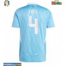 Belgien Wout Faes #4 Auswärtstrikot EM 2024 Kurzarm